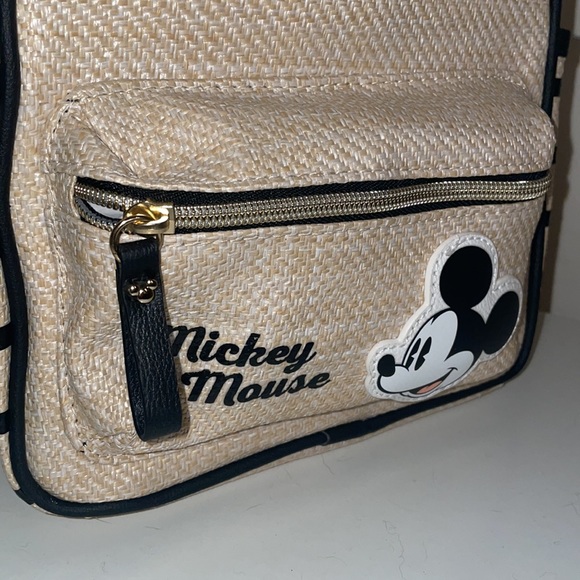 Disney NWT! Mickey Mouse Mini Soft wicker style Backpack Back Pack Minnie purse - Picture 2 of 6